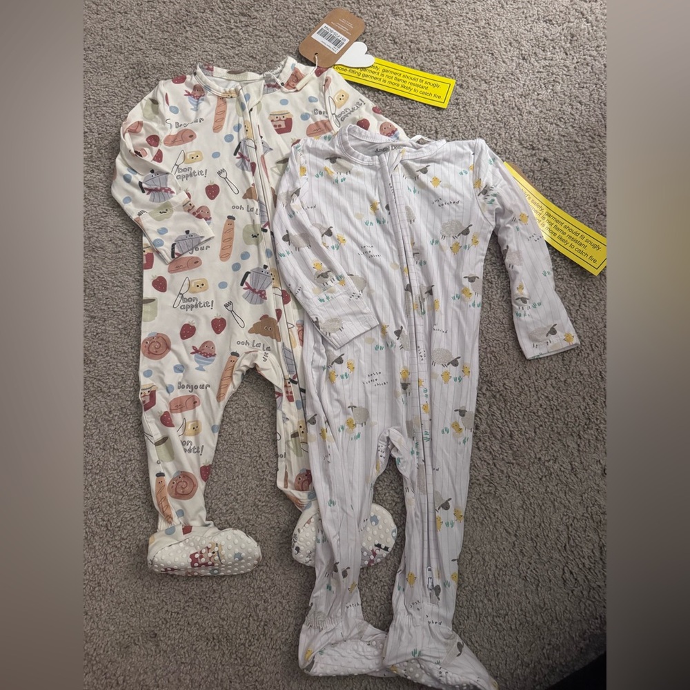Angel Dear Kids Footies - Cream and White